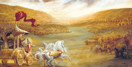 Battlefield Scene From Bhagavad Gita
