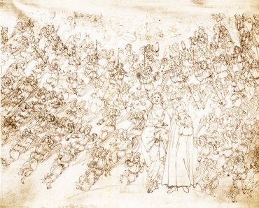Botticelli drawing, Dante and Beatrice