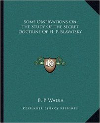 book cover of BPWadia book 'Some Observations on the study of SD'