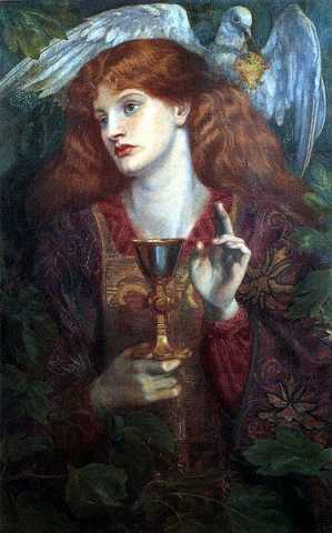 The Damsel of the Sanct Grael or Holy Grail, Dante Gabriel Rossetti,